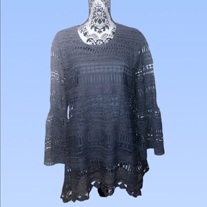 Indigo Soul Crochet Gray Tunic